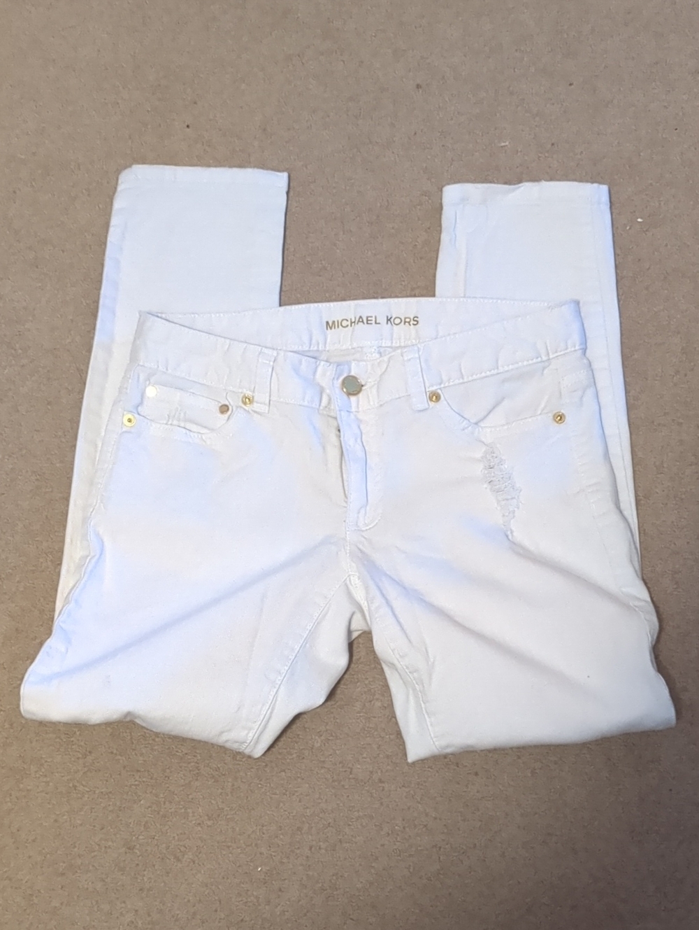 Michael Kors White Skinny Crop Jeans